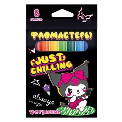 Фломастеры "Kuromi. Always in style" 8 цветов, треугольные