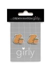 Серьги-клипсы GIRLY "Capybara with a drink"