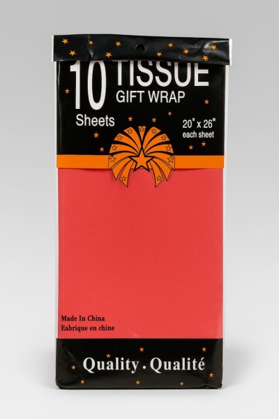 Бумага тишью "Classic", red, 50 х 66 см, 14 г/м2 (набор 10 шт.) 