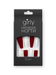 Накладные ногти GIRLY «Red rub», 12 шт., с клеевыми пластинами