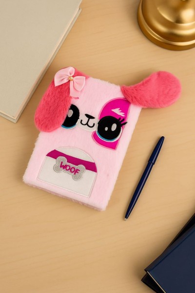 Блокнот плюшевый «Woo! Dog», pink, 21,5х15 см, плотность 70 гр. 