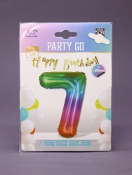Шар фольгированный "Multicolour numbers" цифра 7, (80 см)