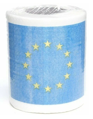 Сувенирная туалетная бумага «Флаг Евро», двухслойная, 25 м (10х9,5 см)