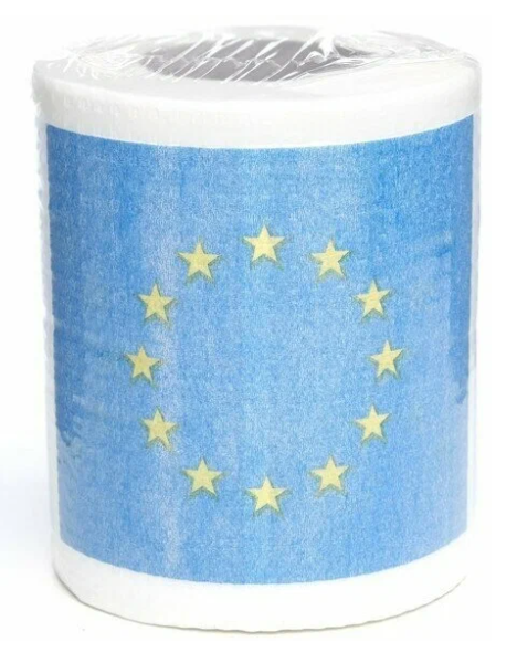 Сувенирная туалетная бумага «Флаг Евро», двухслойная, 25 м (10х9,5 см) 