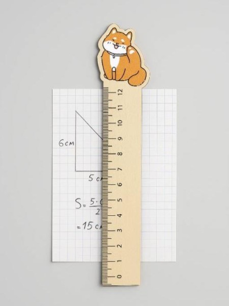 Линейка ECO из дерева Аниме «Shiba inu» 