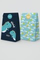 Набор подарочных пакетов+наклейки (6 шт.) "Dinosaur party", 19*8*6