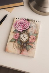 Блокнот "Часы", 10 х 15 см, 50 листов, деревянная обложка