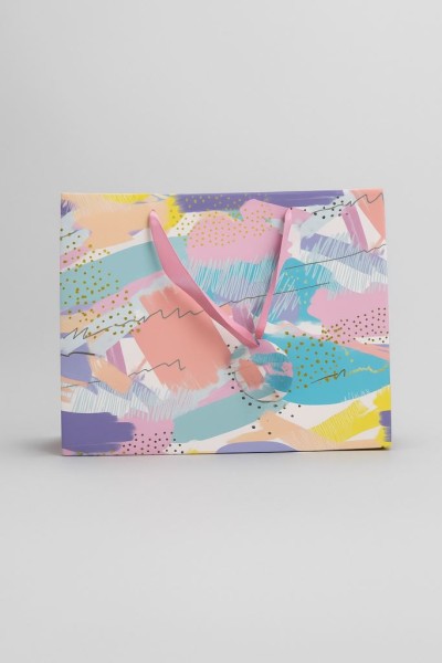 Пакет подарочный «Summer brushstrokes», pink (33*26.5*10) 