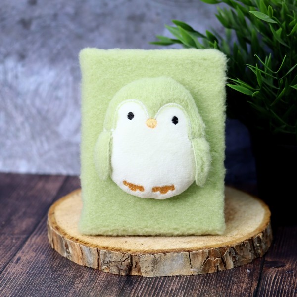 Блокнот плюшевый «Penguin», green (15х11,5х5) 