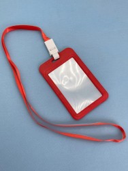 Держатель для карт с шнурком "Clear color", red (11*7 см)
