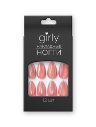 Накладные ногти GIRLY «Transparent pink», 12 шт., с клеевыми пластинами