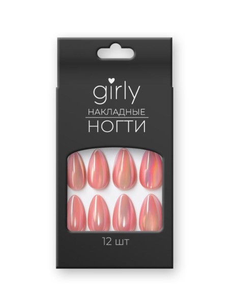 Накладные ногти GIRLY «Transparent pink», 12 шт., с клеевыми пластинами 