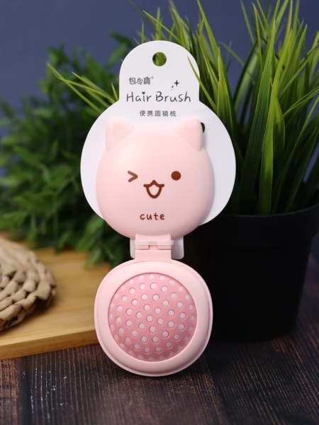 Расческа "Cute cat folding", pink 