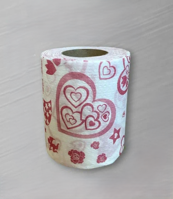 Сувенирная туалетная бумага «Сердечки», двухслойная, 25 м (10х9,5 см)