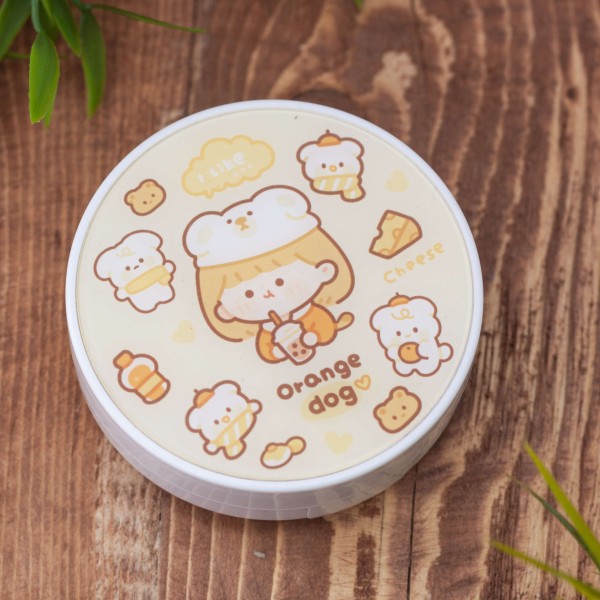 Контейнер для линз "Girlin hat dog", yellow 