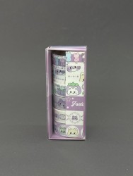 Набор декоративного скотча 6 шт. "Funny buddies", purple (1,5см*2м)
