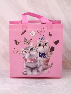 Подарочная сумка "Котята" mix, 22*23