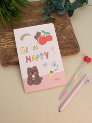 Блокнот (А5) "Cherry bear happy", pink (14.5*21)