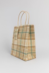Пакет подарочный «Checkered aesthetics», white-yellow (21*25.5*10)