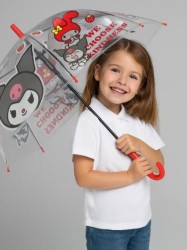 Прозрачный зонт для детей "Куроми и Май Мелоди", полуавтоматический (L=68 см, D=84 см)