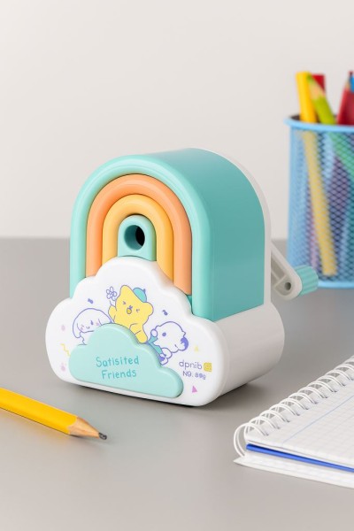 Точилка для карандашей механическая "Rainbow", white 