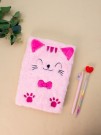 Блокнот плюшевый «Cat bow», pink, 21,5х15 см, плотность 70 гр.