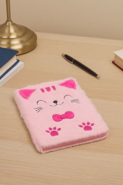 Блокнот плюшевый «Cat bow», pink, 21,5х15 см, плотность 70 гр. 