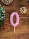Свеча для торта "Pink glow" цифра 0, (6 см)