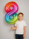 Шар фольгированный "Multicolour numbers" цифра 8, (80 см)