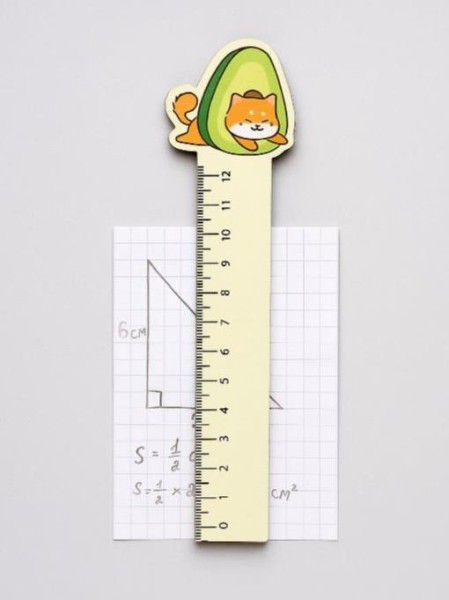 Линейка ECO из дерева Аниме «Shiba inu avocado» 