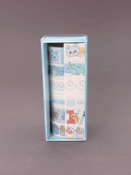 Набор декоративного скотча 6 шт. "Funny buddies", blue (1,5см*2м) 