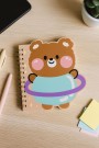 Блокнот на спирали (B6) "Space friends",  brown (13*18)