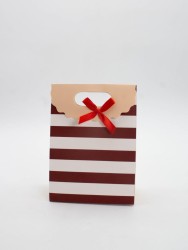 Пакет подарочный (XS) "Many stripes", red (12x6x16)