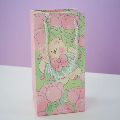 Пакет подарочный «Dog flower», pink (12*10*24.5)