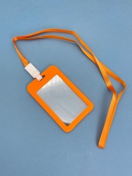 Держатель для карт с шнурком "Clear color", orange (11*7 см)