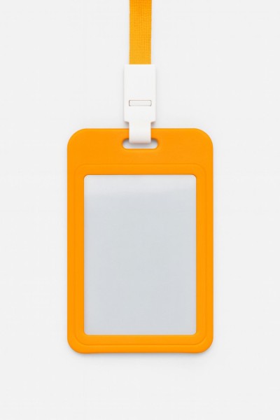 Держатель для карт с шнурком "Clear color", orange (11*7 см) 