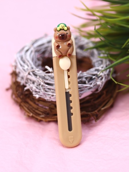 Канцелярский нож "Capybara turtle", brown 
