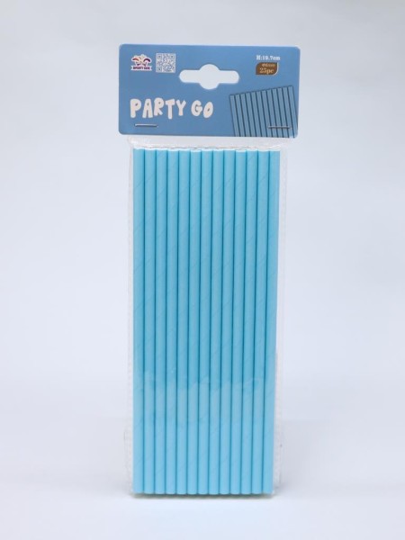 Трубочки одноразовые для напитков 25 шт. "Party go", blue (197 мм) 