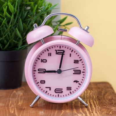 Часы-будильник "Numeral black", pink (16,7х12,5 см)