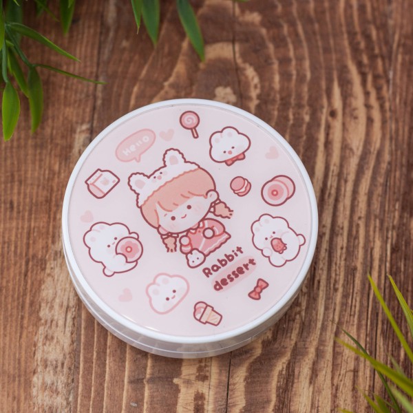 Контейнер для линз "Girlin hat rabbit", pink 