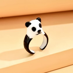 Кольцо акриловое GIRLY "Panda", white (d=1,7 см)