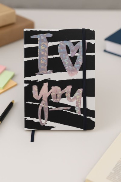 Блокнот (А5) "I love you metallic", black (14.5*21) 