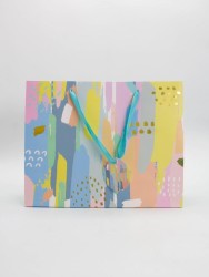 Пакет подарочный «Summer brushstrokes», green (33*26.5*10)