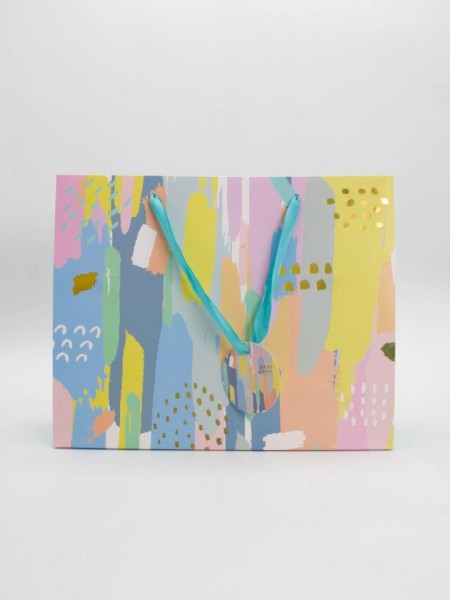 Пакет подарочный «Summer brushstrokes», green (33*26.5*10) 