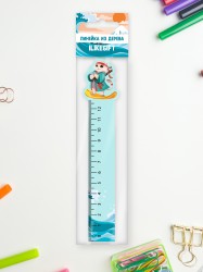 Линейка ECO из дерева iLikeGift «Кот-сёрфер»
