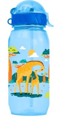 Бутылка "Animal giraffe" с трубочкой, blue (400 ml)