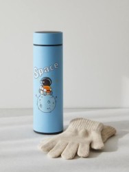 Термос с датчиком температуры «Happy friends, space», blue (500 ml)