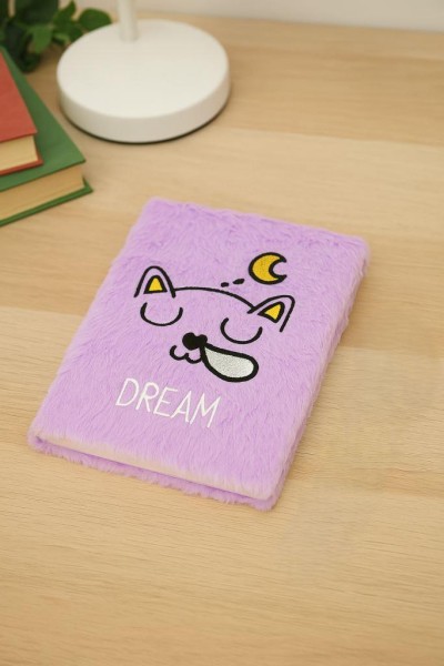 Блокнот плюшевый «Dream cat», purple, 21,5х15 см, плотность 70 гр. 