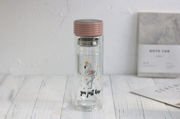 Бутылка "You just here" flamingo white 