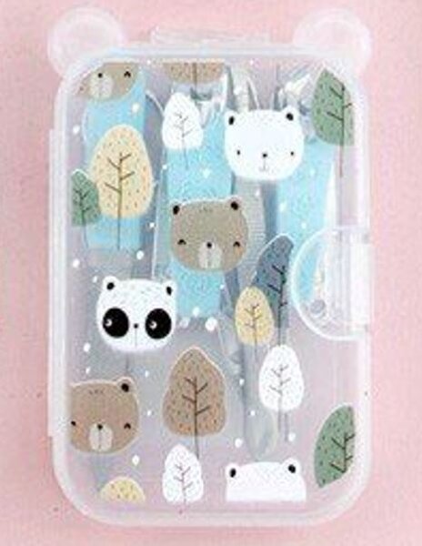 Маникюрный набор "Many panda and bear", blue 